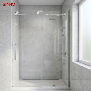 Puerta de <span class=keywords><strong>Ducha</strong></span> <span class=keywords><strong>Corredera</strong></span> Individual de Acero Inoxidable 304 Plateado Pulido de Lujo, <span class=keywords><strong>1</strong></span> Fija y <span class=keywords><strong>1</strong></span> <span class=keywords><strong>Corredera</strong></span>, con Pantalla de Vidrio Templado de Seguridad para Villa - Product Image 6