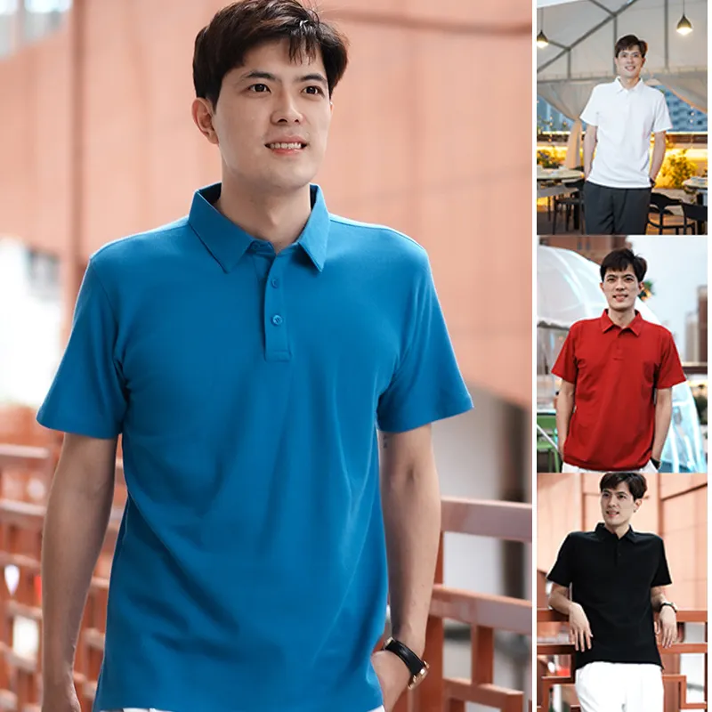 Benutzer definierte Baumwolle Kleidung hochwertige Baumwolle Druck Stickerei OEM Logo einfache leere Männer Polo T-Shirt 230g/m² T-Shirts cbj-l