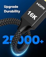 Câble HDMI 2.2 16K Ultra Haute Vitesse 48 Gbps HDCP 2.2 2.3 EARC 8K 120Hz 4K 120Hz Compatible PS4 PS5 Moniteur Plaqué Or