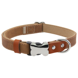 Creative Bone Buckle PU Leather <b>Dog</b> <b>Collar</b> Leash Set Wholesale Durable Adjustable Pet <b>Collar</b> Matching Leash for Multi Size <b>Dogs</b> - Product Image 3
