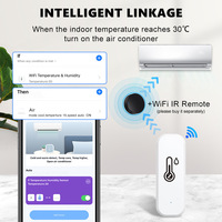 SIXWGH Tuya Wifi Smart higrometer dalam ruangan termometer Bar baterai Alexa Google kompatibilitas suhu Sensor kelembaban