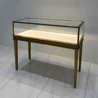 Vitrine de présentation de bijoux de luxe sur mesure avec éclairage LED et verre, couleur et taille personnalisables pour le mobilier de bijouterie