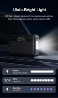 Démarreur de batterie 12V 4-en-1 avec gonfleur de pneus 10000mAh, compresseur d'air portable 25mm, charge sans fil, lampe de secours et batterie externe pour camion