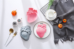 DIY Handmade Heart Shape Baking DIY Halloween <strong>Cake</strong> Mold Candle Silicone Mold Soap Mold - Product Image 6