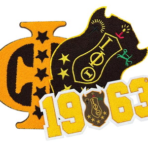 Patch brodé 3D thermocollant en sergé chenille « I Am Rhoyalty Sigma Gamma Rho Sorority » motif cœur/fleur pour sweats à <span class=keywords><strong>capuche</strong></span> et chapeaux - Grecque - Product Image 3