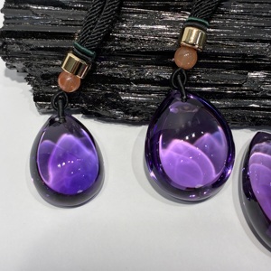 Colgante de Gota de Agua de Amatista Brasileña Natural de 22 mm, Cristal Curativo de Cuarzo, Collar con Piedra en Forma de Lágrima para Reiki, Meditación y Joyería - Product Image 4