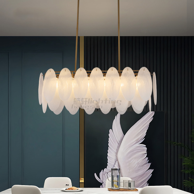 2022 round indoor luxury pendant light hanging lights nordic modern white handmade glass chandeliers for home