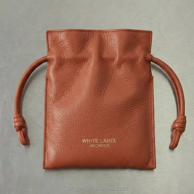 Fashion Luxury PU Leather Jewelry Earrings Necklace Drawstring Pouch Travel Cute Skincare Perfume Lipstick Lip Gloss Holder