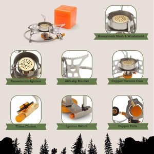 Réchaud à gaz portable pliable en acier inoxydable ultraléger à brûleur unique pour camping et cuisine - Product Image 4