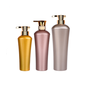 Botol Pompa Emas Mewah 300ml 500ml Botol Plastik Kosong untuk Sampo - Product Image 1