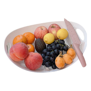 Oval <b>Plastic</b> Dish Rack With Handle And <b>Tray</b> For Kitchen Storage L Size Draining Rack - Product Image 4