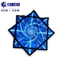 Foulard de festival musical extérieur personnalisé, motif étoile rotative, impression réactive aux UV, pour rave, camping et fête