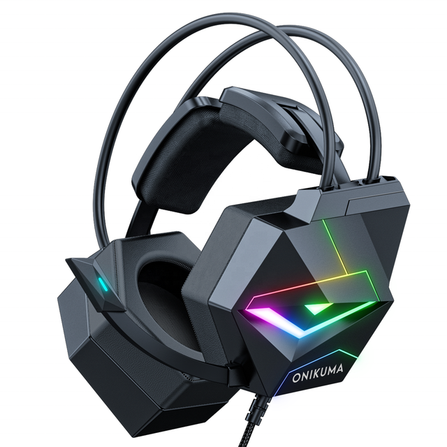 ONIKUMA X20 Wired RGB Gaming Headset Dynamic Light Effect Dynamic RGB Lighting PC Gamer Headphone with JL Chipset