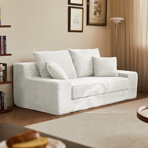 Canapé convertible 2 en 1, pas de montage, tissu en velours côtelé, canapé compressé haute densité pour salon et appartement - Product Image 3