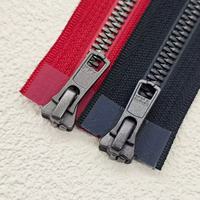 Pour 3 #   5 #   8 #   10 #   Fermeture éclair double tête en résine métallique imitation, à glissière auto-bloquante, écologique, pour sacs, chaussures et textiles de maison