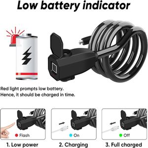 Yh3239 फिंगरप्रिंट अनलॉक बाइक लॉक, रिचार्जेबल बैटरी, माउंटेन बाइक लॉक, फोन रिमोट लॉक से कनेक्ट हो सकता है। - Product Image 4