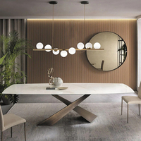 Ensemble meuble de table à manger de forme carrée, haut en marbre, mobilier de Villa, livraison gratuite