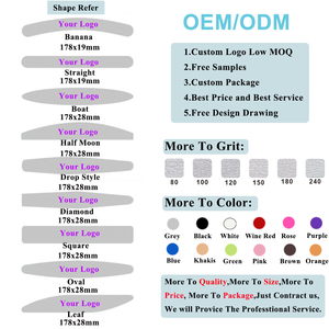 Giấy nhám trắng half-Moon thiết kế Dual Side Nail tập tin 80/100/180/240 công cụ đánh bóng trong double side vật liệu nhựa cho salon - Product Image 6