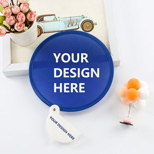 Disque volant en polyester souple avec logo personnalisé Éventail rond pliable à la main avec pochette Disque volant pliable imprimé personnalisé avec poche - Product Image 5