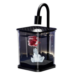 2025 nouveau plastique Transparent Durable petit aquarium de taille moyenne réservoir de poissons de bureau créatif 5W carré pour une utilisation en intérieur pour Betta - Product Image 5