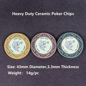 Jetons <span class=keywords><strong>de</strong></span> <span class=keywords><strong>poker</strong></span> professionnels en céramique <span class=keywords><strong>de</strong></span> 14 g, résistants, avec logo personnalisé, 43 mm, grands jetons <span class=keywords><strong>de</strong></span> casino pour les tournois <span class=keywords><strong>de</strong></span> Texas Hold'em à hauts enjeux - Product Image 3