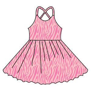 أحدث فساتين البنات لربيع 2026، ملابس جميلة بتصميم مخصص بدون أكمام وظهر متقاطع بطول الركبة - Product Image 6