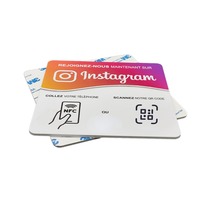 Autocollant de carte de visite en PVC imperméable, résistant aux intempéries, réutilisable, avec puce RFID, code QR, NTAG213/215/216 NFC ISO 14443A