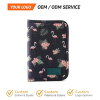 Portefeuille de voyage personnalisé pour femme avec imprimé floral, fermeture éclair, organiseur de documents de voyage, pochette pour carte de crédit, carte d'identité, passeport