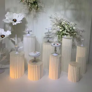 F3 nuovi oggetti di scena di nozze di alta qualità piegati cilindrici carta da tavolo da Dessert colonna romana ornamenti di piombo stradale Layout della festa di compleanno