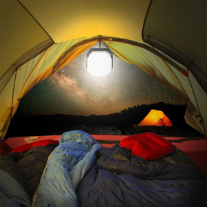 Lampe de camping portable à énergie solaire, suspendue, rechargeable, LED intelligente avec indice de protection IP65, certifiée RoHS, à intensité variable - Product Image 1