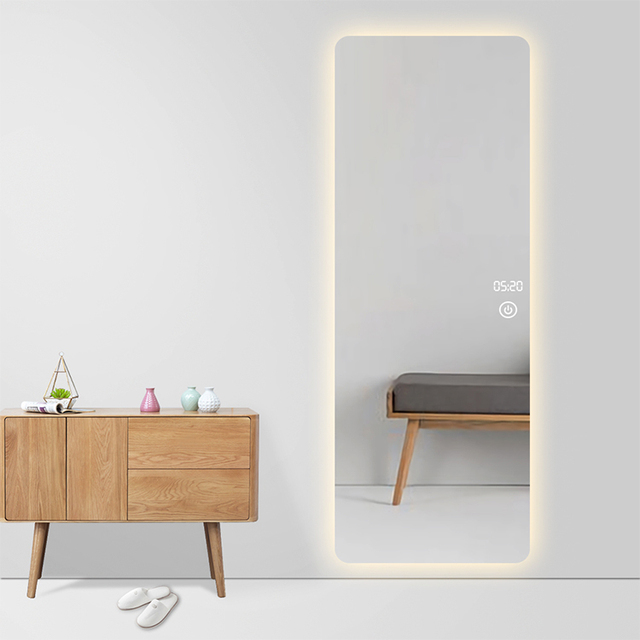 Hilton Hotel Room Full-Length Rectangular LED Backlit Bathroom Smart Mirror Modern Design with Dimmable Lights