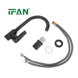 <span class=keywords><strong>Robinet</strong></span> mélangeur de <span class=keywords><strong>cuisine</strong></span> IFAN à col long en acier inoxydable noir plaqué, avec fonctionnement fluide et <span class=keywords><strong>raccord</strong></span> de <span class=keywords><strong>tuyau</strong></span> tressé robuste - Product Image 5