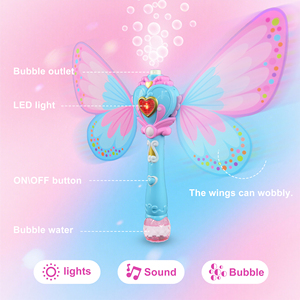 Outdoor Toys Light up Electric Automatic Butterfly Bubble Wand for Girl <b>Princess</b> Machine Blower Set Magic <b>Water</b> Gun for Kids - Product Image 4