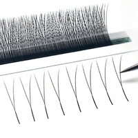 Cils en Y 2D à pointe unique, faits à la main, doux, naturels, en forme de trèfle, fournitures d'extensions de cils