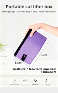 पोर्टेबल फोल्डिंग ऑक्सबर्ड कपड़े पर्यावरण के अनुकूल आयत कैट लिटर बॉक्स बड़ी क्षमता नए डिजाइन को साफ करने के लिए आसान - Product Image 6