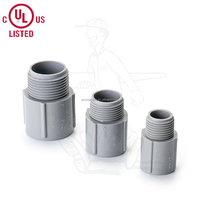 Adaptador Macho de PVC Eléctrico con Conector de Plástico Estándar, Marca PST, PTA-075*, Gris, para Conexión de Tuberías de PVC