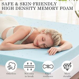 4 inch làm mát Bộ nhớ bọt Nệm Topper Nữ Hoàng mật độ cao nệm mềm giường Topper - Product Image 3