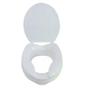 Elder homecare product 2 inch PP Durable Easily Self Assemble removable Ergonomic Design Detachable Raised Toilet Seat with lid
