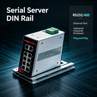 Servidor de Dispositivos Seriales de 1 Puerto para Riel DIN, RS485, Ethernet, Modbus RTU/ASCII, Gateway, COM Virtual Transparente, Doble Alimentación 12-24V DC, 35mm