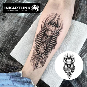 Adesivi per Tatuaggi INKARTLINK, Tatuaggi Temporanei su Carta, Anubis Egiziano, Impermeabili, Ecologici, Lunga Durata 15 Giorni, Confezione Convenienza - Product Image 2