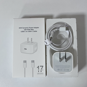 อะแดปเตอร์แปลงไฟ 40W ไดนามิก 60W สูงสุด สายถัก USB-C to USB-C 60W ชุดชาร์จ 40W PD Type C สำหรับ iPhone อะแดปเตอร์ USB-C สำหรับ EU US UK - Product Image 4