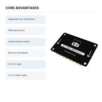 Module de commande de moteur DC à quatre canaux, contrôle de vitesse PWM, carte de freinage avant/arrière pour voiture robot 4WD Arduino