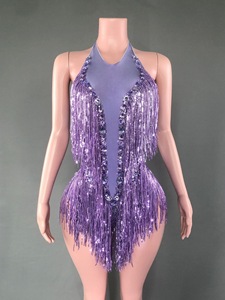 Costume da Ballo con Strass Scintillanti, Paillettes Elastiche, Tuta Fluida, Costume per Spettacoli sul Palco - Product Image 4