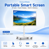 Téléviseur intelligent portable OEM ODM sur roues, écran tactile Android de 27 à 32 pouces avec caméra et haut-parleur