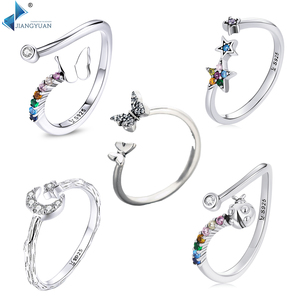 Bague ouverte ajustable en argent sterling 925, style vintage, oxydée, motif griffe de dragon, <span class=keywords><strong>poisson</strong></span> koi, libellule, géométrique minimaliste, unisexe, vente en gros - Product Image 2