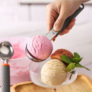 Cuillère à glace Hyri 2024, qualité alimentaire, avec poignée en silicone confortable, en acier inoxydable, pour congélateur - Product Image 4