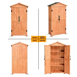 Armario de almacenamiento de <span class=keywords><strong>madera</strong></span> para exteriores, cobertizos de almacenamiento impermeables para patio trasero - Product Image 6