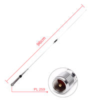 Antenne mobile/de station ABBREE AR-770R bi-bande VHF/UHF 144/430 MHz 3.0/5.5 dBi à gain élevé pour radio amateur, connecteur mâle SL16-J/M PL-259