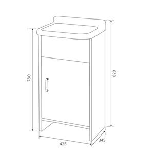Negrari 8802202 42x34xh82 White Rocco Mini Pvc Mobile Laundry Appliance <b>Space</b>-<b>saving</b> Wash 8802202 Mini <b>Space</b>-<b>saving</b> Wash Pvc - Product Image 2