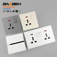 Prise murale intelligente BAOBEN pour le Royaume-Uni, chargeur rapide double USB et Type-C 20W, multiprise pour la maison/le bureau, interrupteur d'alimentation PC 1/2/3 voies